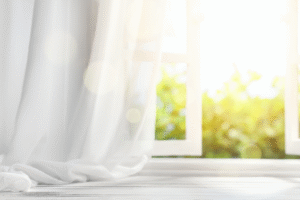 Sheer white curtains
